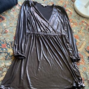 Michael kors Lamé crisscross long sleeve dress